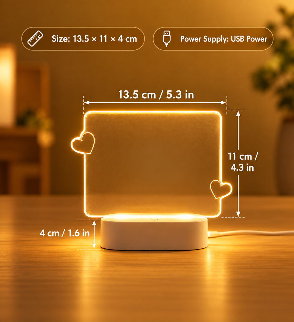 HeartGlow | Erasable USB Message Night Light