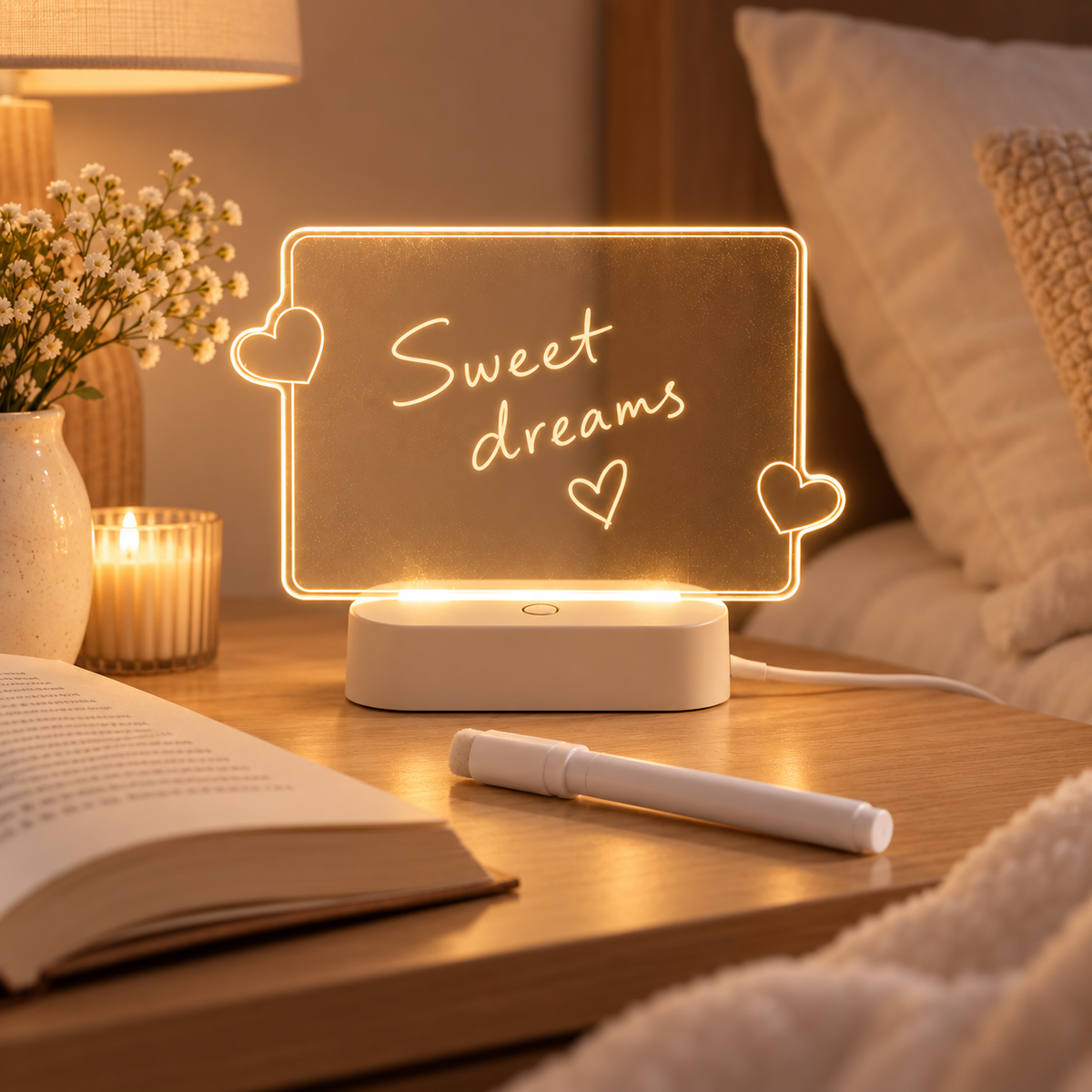 HeartGlow | Erasable USB Message Night Light